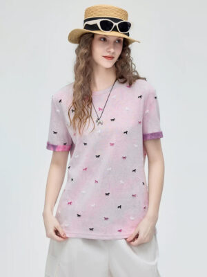 Embroidered Pony Tie-Dye Tee