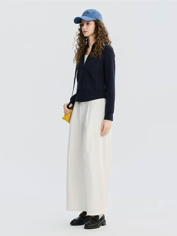 Slim Fit Mock-Neck Knit Jacket - Image 2